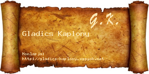 Gladics Kaplony névjegykártya